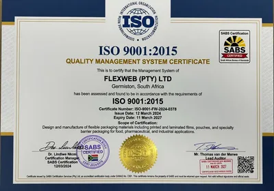 ISO 9001:2015 Quality Management System certificate issued to Flexweb